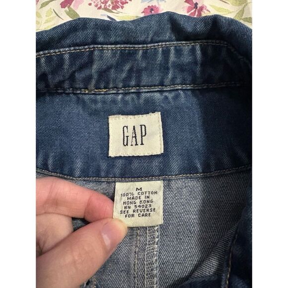 Gap button up cotton medium wash denim jacket - Picture 6 of 6
